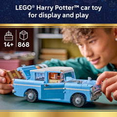 LEGO Harry Potter Enchanted Flying Ford Anglia Car Building Toy for Boys & Girls - Book Shelf & Bedroom Decor for Ages 14+ - W/Harry, Ron, & Hedwig Minifigures - Gift Idea for Birthdays - 76470
