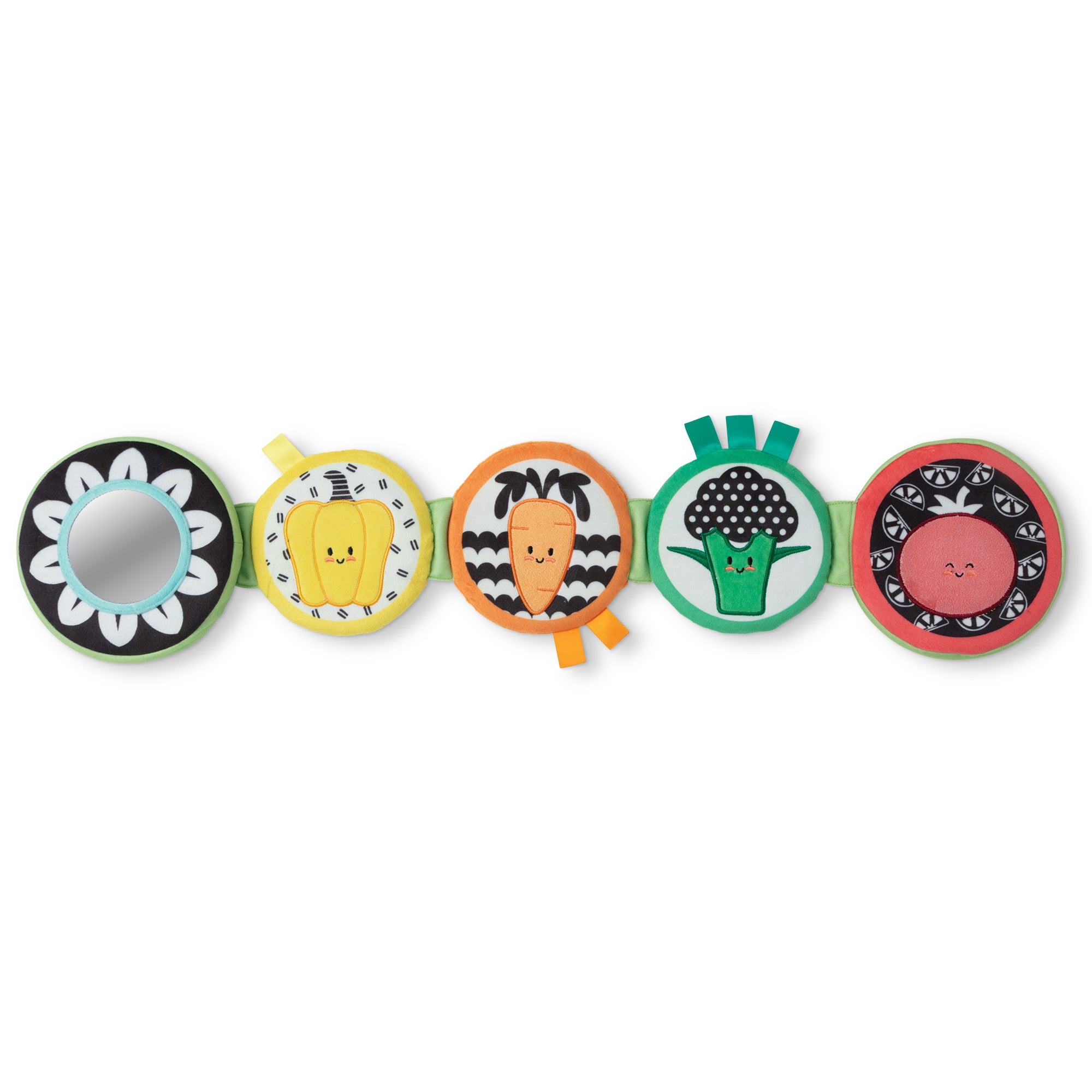Melissa & Doug Farmers Market Tummy Time Roller sensory baby toy with fruit and vegetable panels