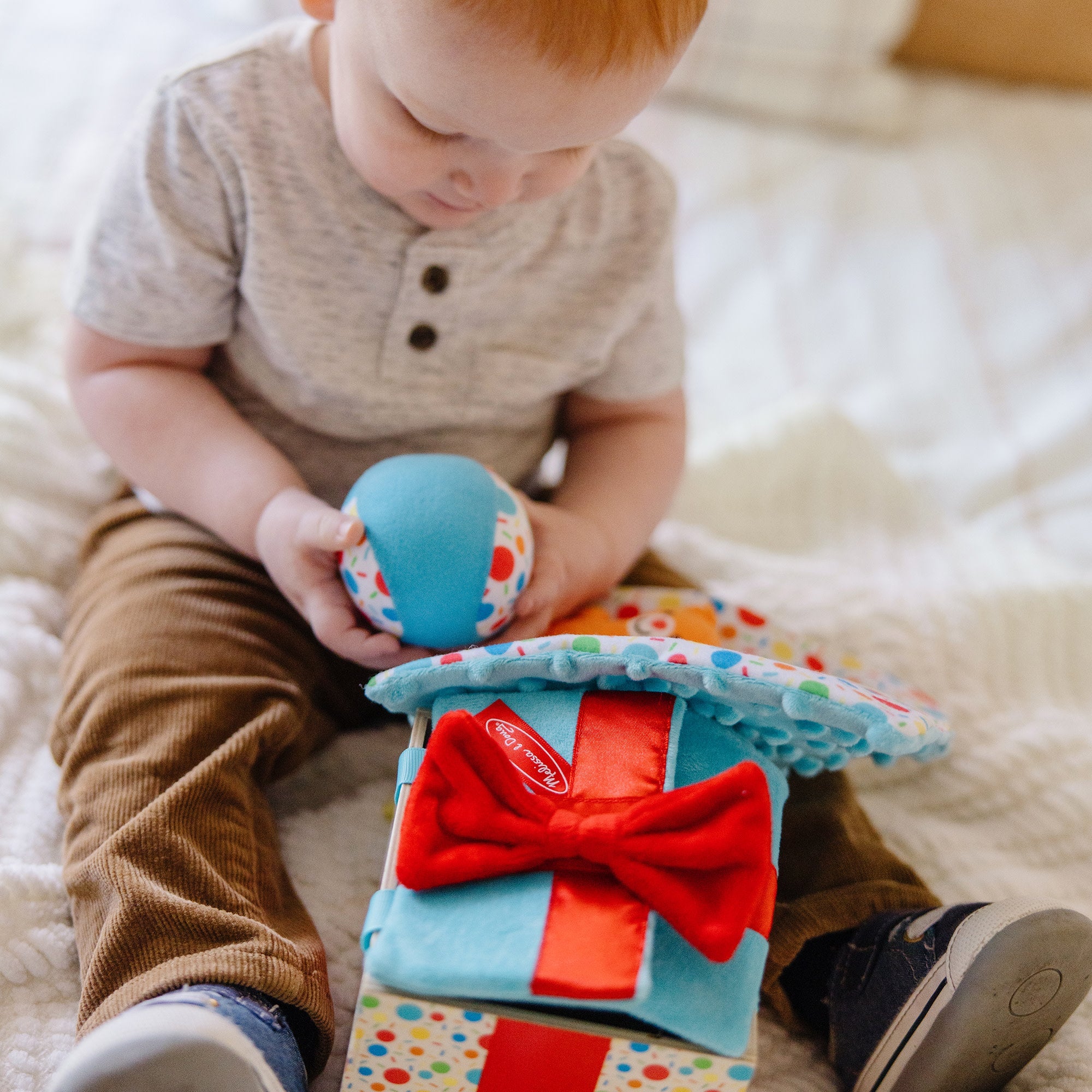 Melissa & Doug Wooden Surprise Gift Box Baby Sensory Toy