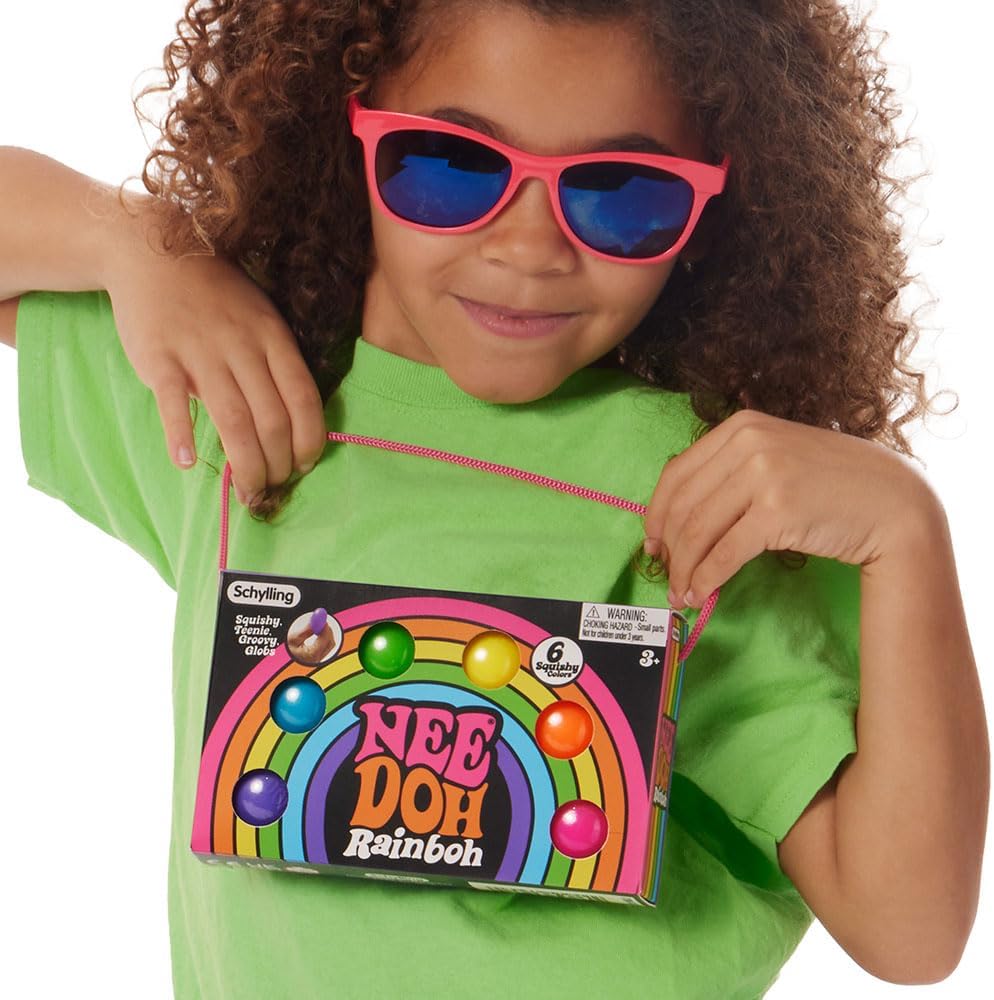 Schylling NeeDoh Rainboh Teenie Sensory Toy 6 Pack