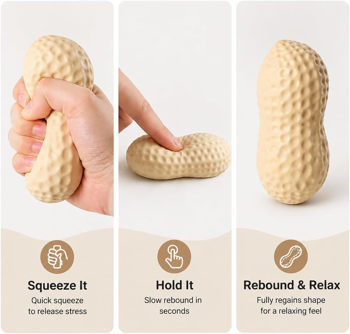 Giant Peanut Squishy Slow Rising Sensory Fidget Toy