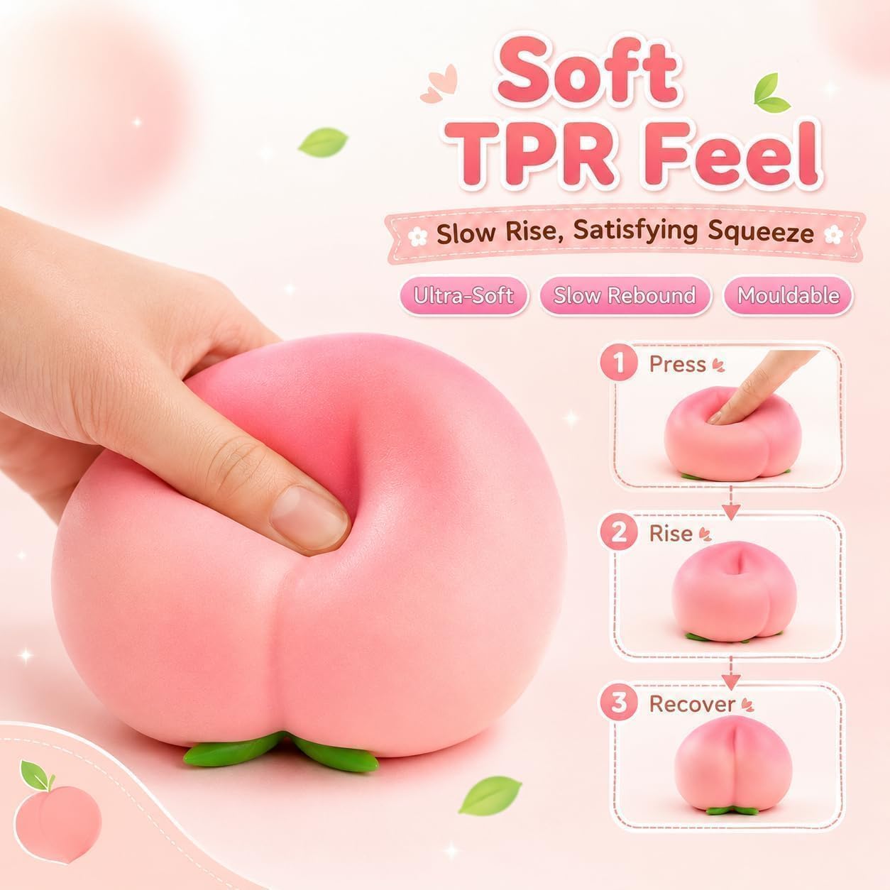 Jumbo Peach Squishy Sensory Fidget Toy