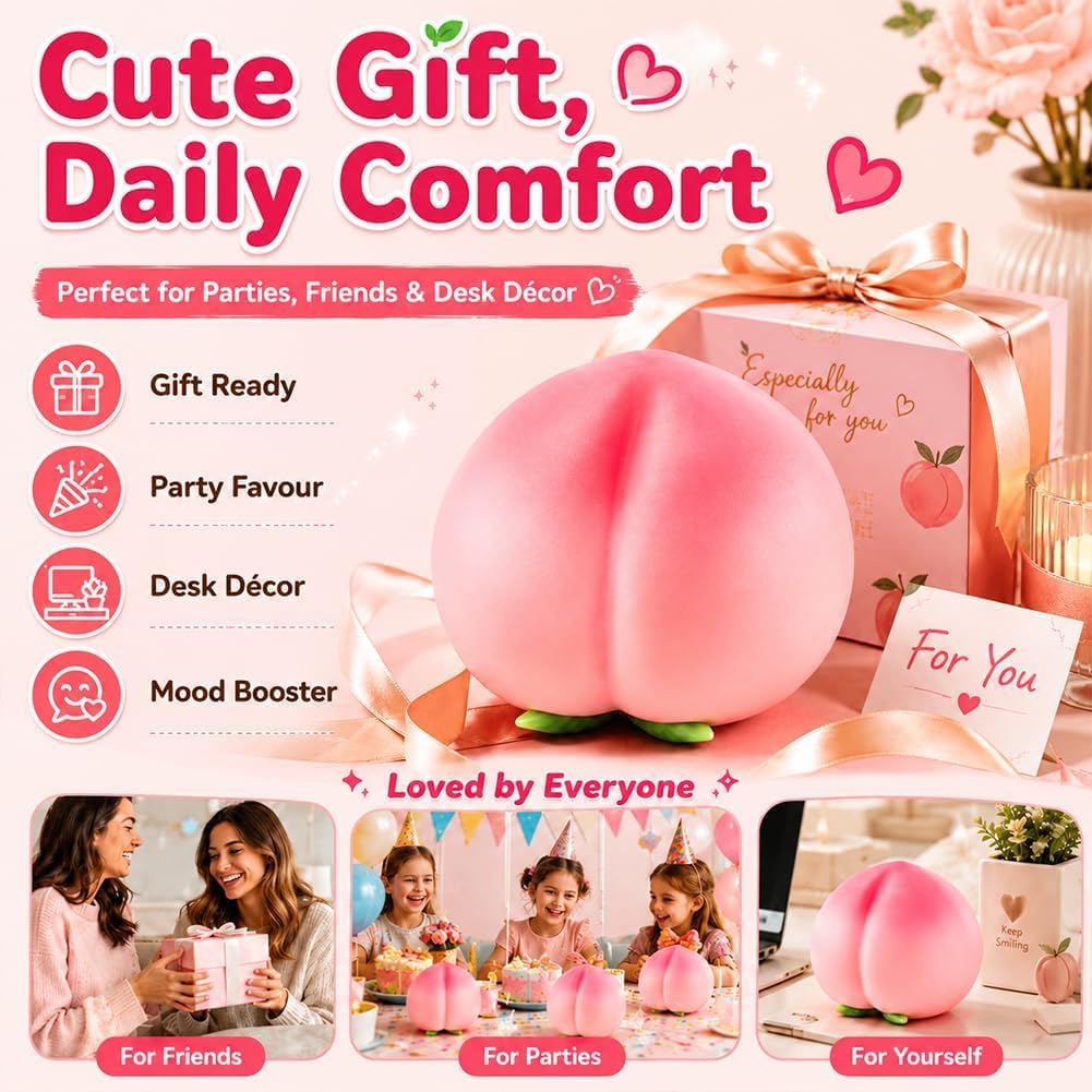 Jumbo Peach Squishy Sensory Fidget Toy