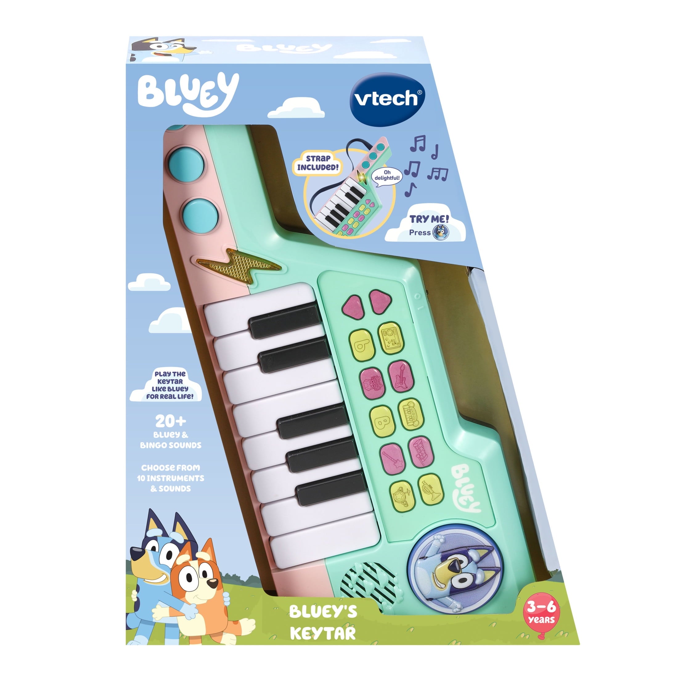 VTech Bluey Bluey's Keytar with Accessories, Baby and Toddler Toys