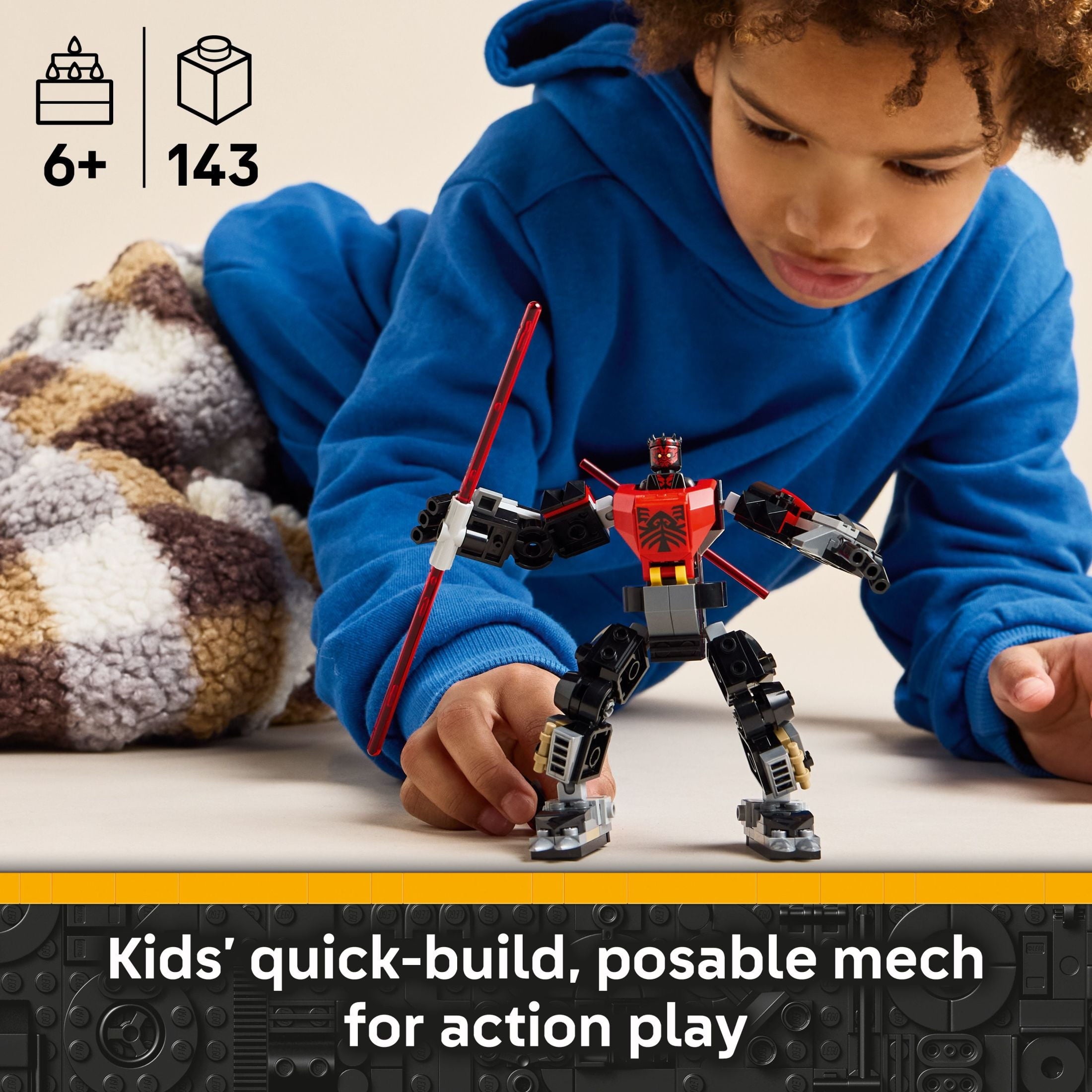 LEGO Star Wars Darth Maul Mech Kids Toy - Building Toy with Pretend Play Lightsaber - Birthday Gift Idea for Boys and Girls, Ages 6+ - Collectible Decor for Fans of The Clone Wars - 75411