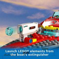 LEGO City Fire Rescue Boat 60373 Toy Boat that Floats on Water for Imagination Play, Building Toy for Kids Ages 5+
