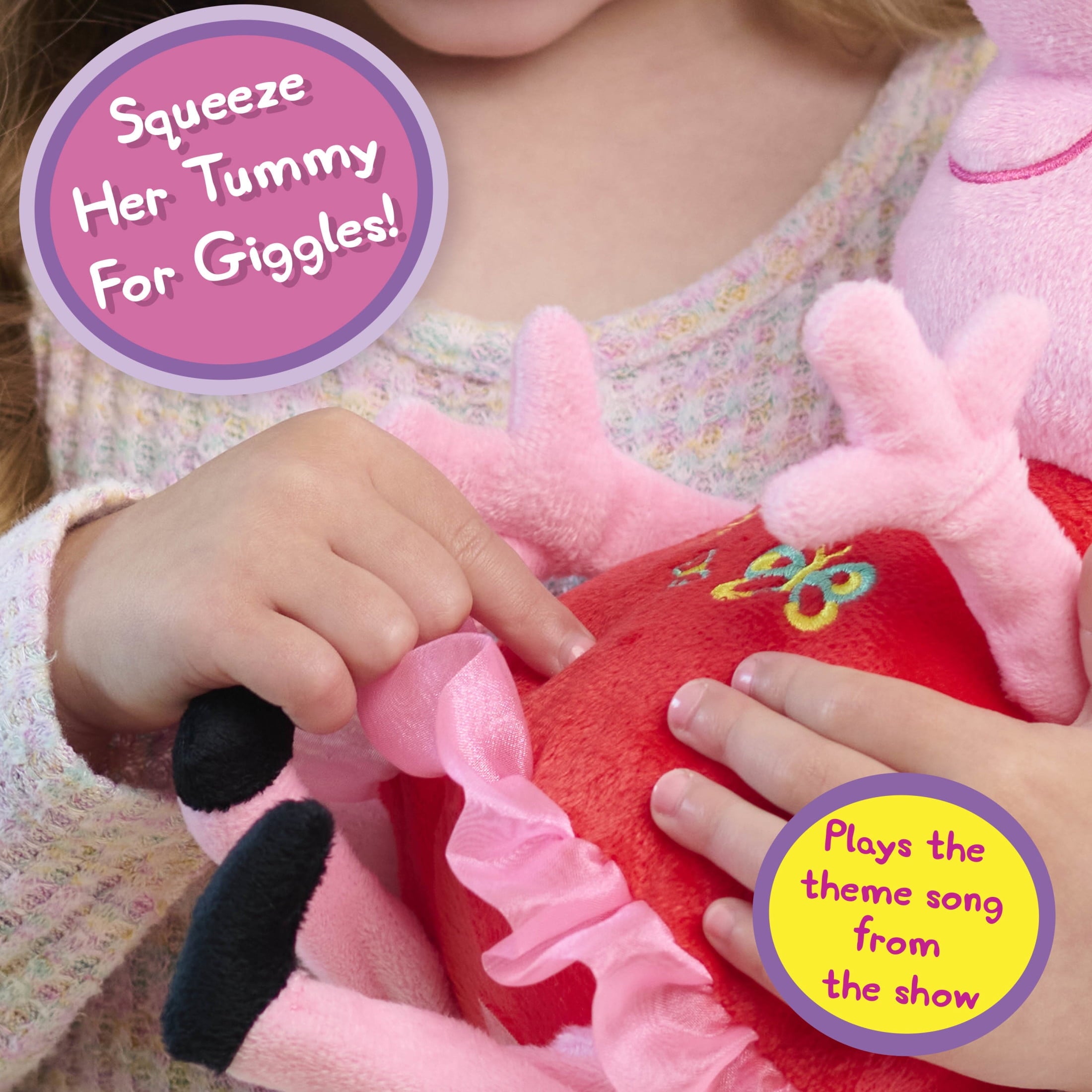 Peppa Pig Great Day for Giggles Peppa 9-inch Plush with Sound, Kids Toys for Ages 3 up