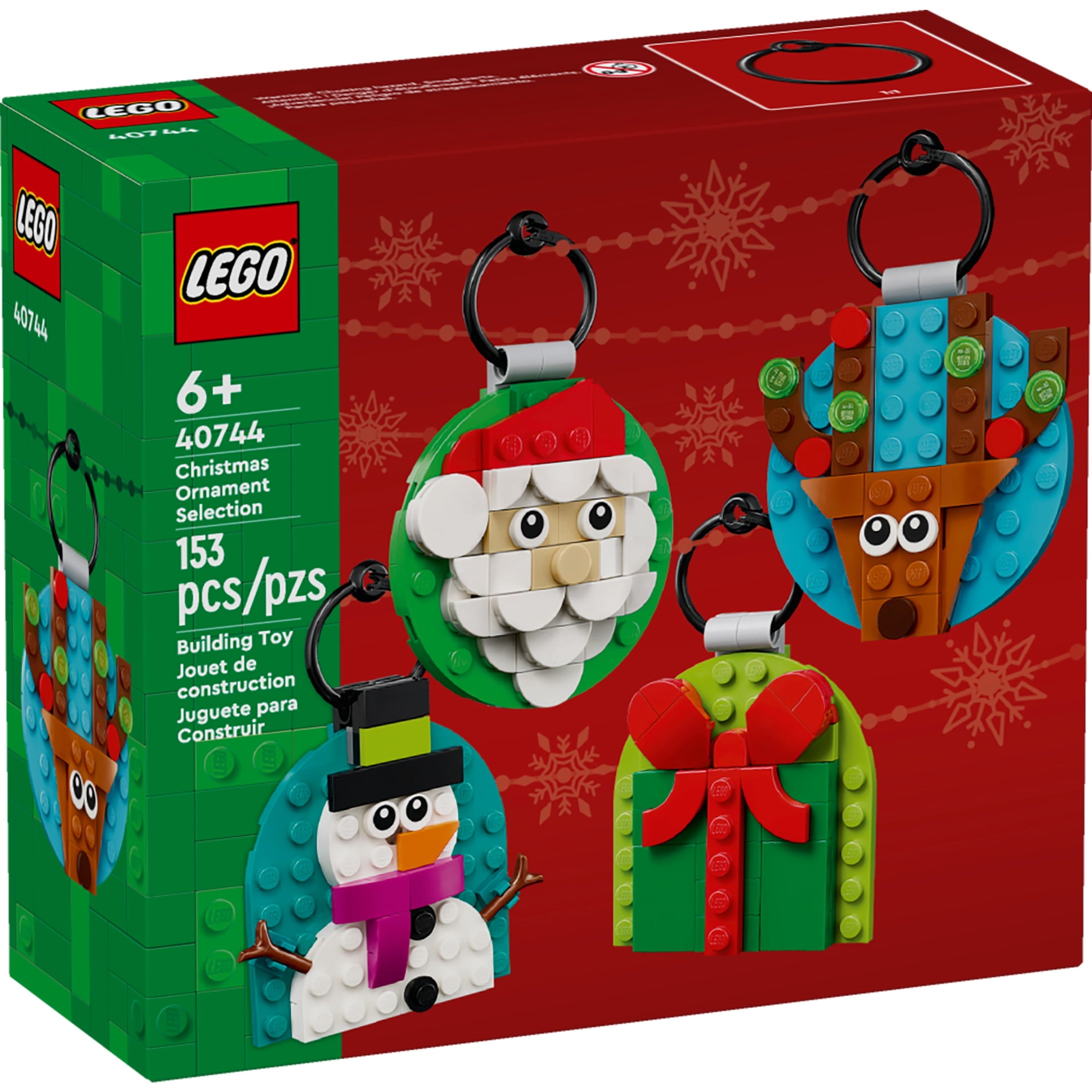 LEGO Christmas Ornament Selection Building Toys - Holiday Crafts for Family, Kids, Boys & Girls, Ages 6+ - Hanging Christmas Decorations for Tree - 40744