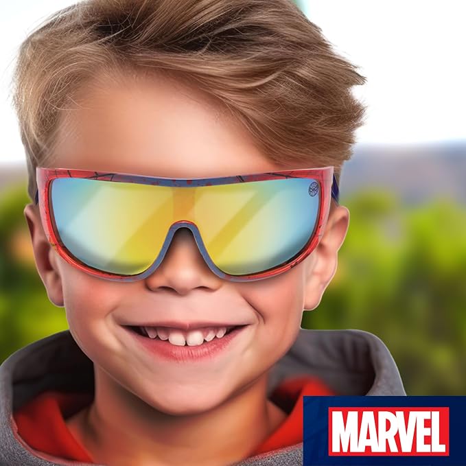 Marvel Spider Man kids black and red sports wrap sunglasses