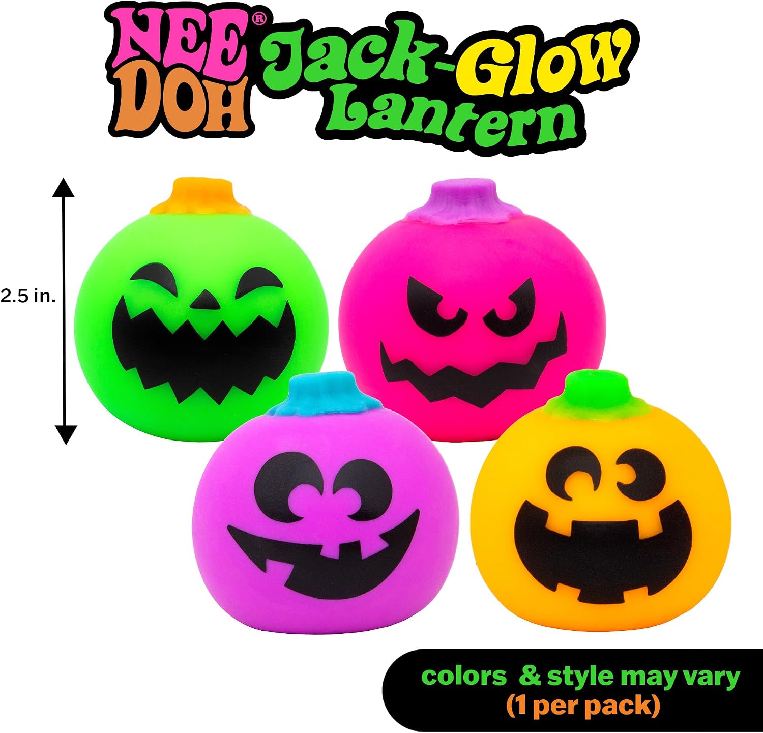 Schylling NeeDoh Jack-Glow-Lantern Glow in the Dark Squishy