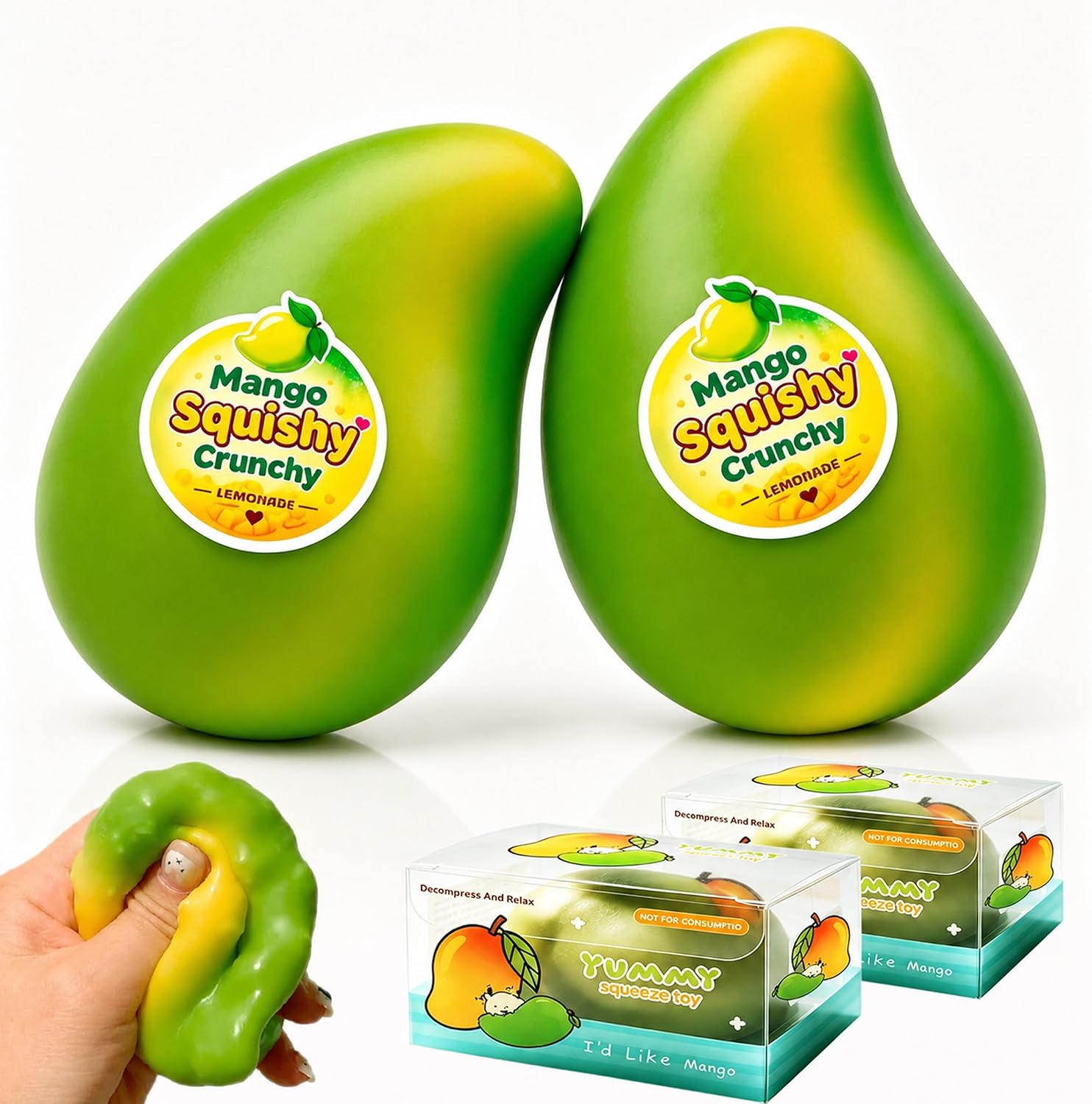 Crunchy Mango Squishy Slow Rising Sensory Fidget Toys 1-Pack