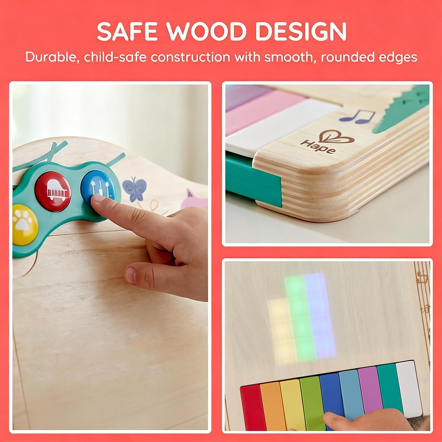 Hape Dynamic Pixel Piano 3 in 1 Interactive Wooden Musical Toy