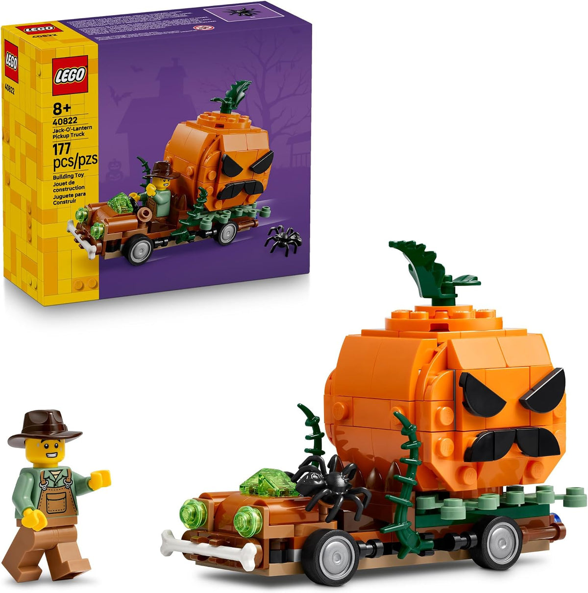 LEGO Jack-O'-Lantern Pickup Truck 40822 177 Piece Building Set