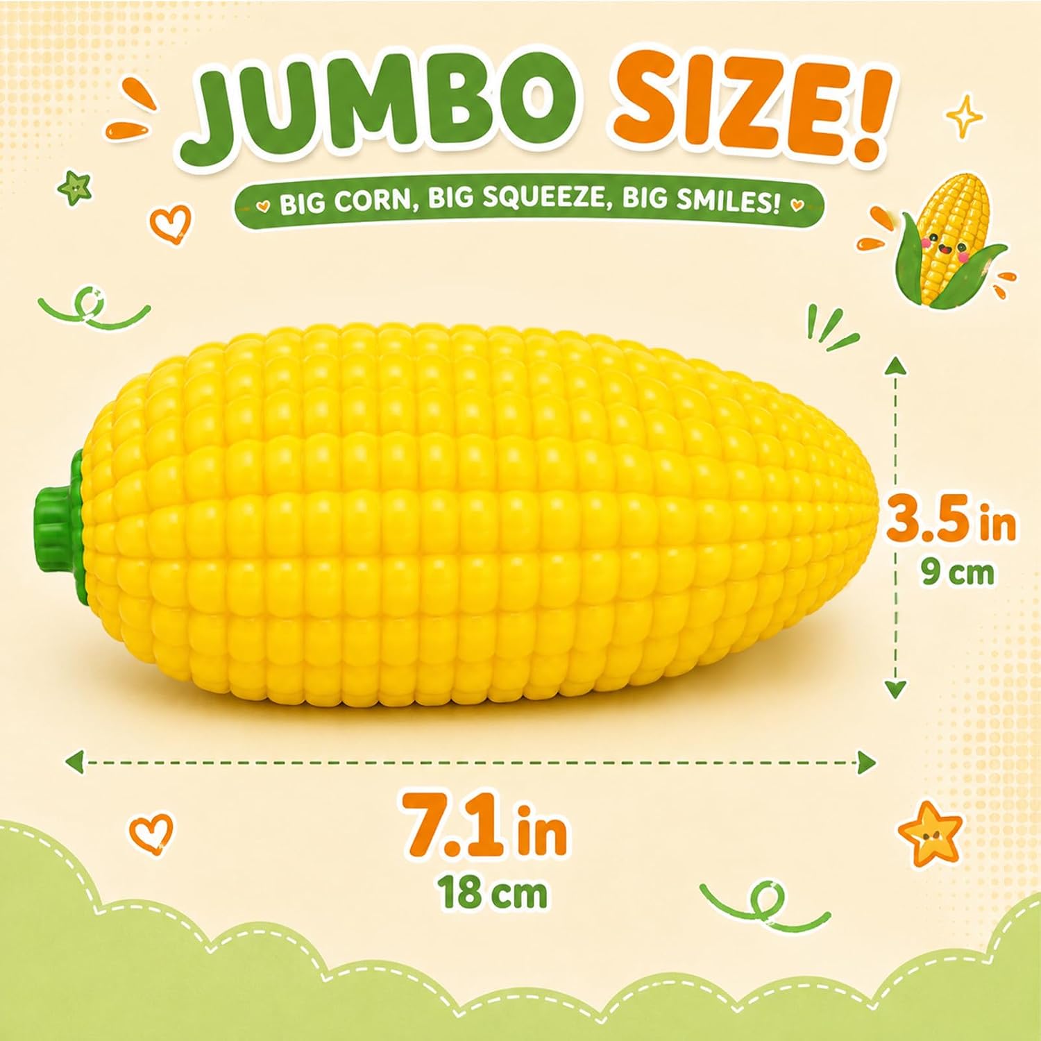 Jumbo Corn Cob Squishy Large Sensory Fidget Toy