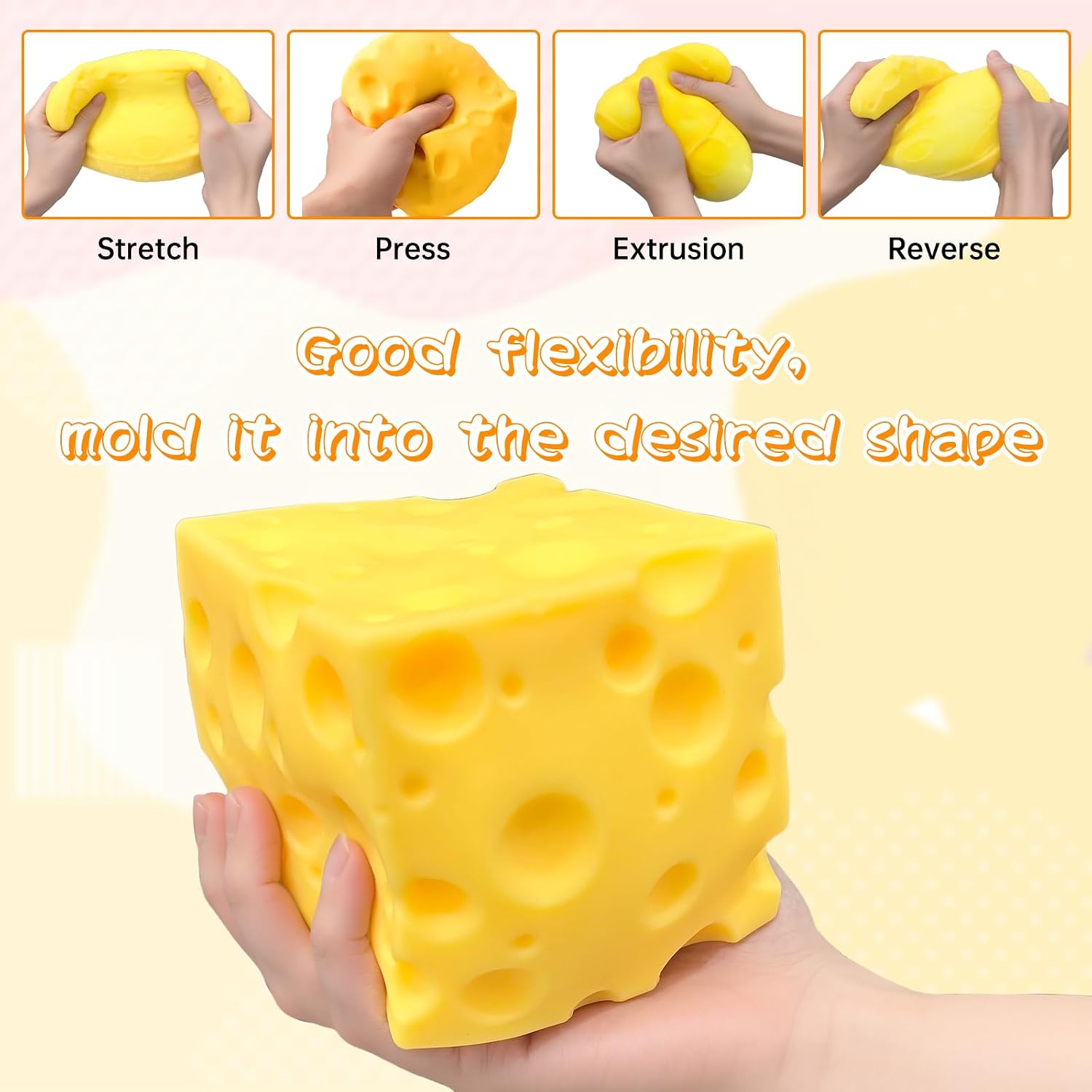 Jumbo Cheese Stress Ball Squeeze Cheese Toy