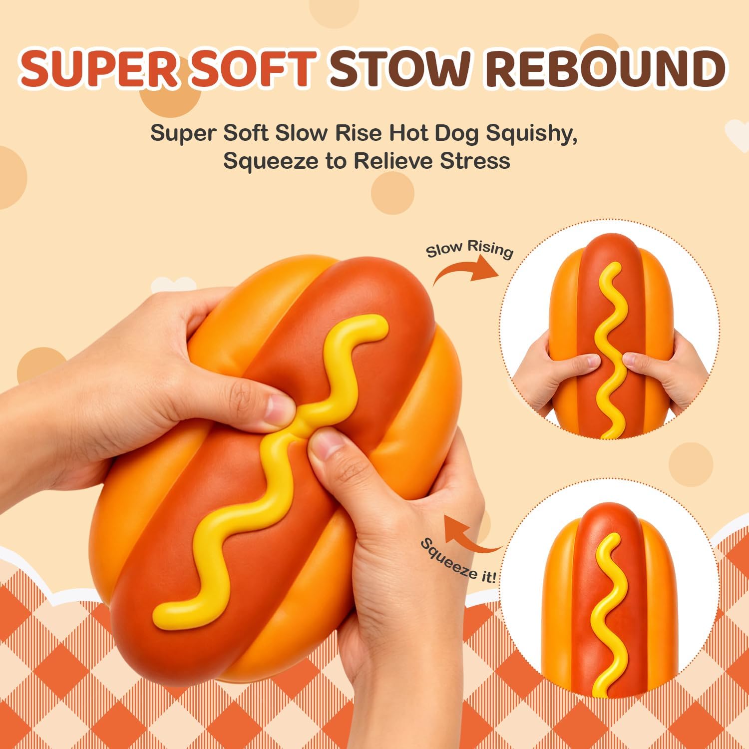 Jumbo Hot Dog Squishy 9.4 Inch Slow Rising Sensory Fidget Toy