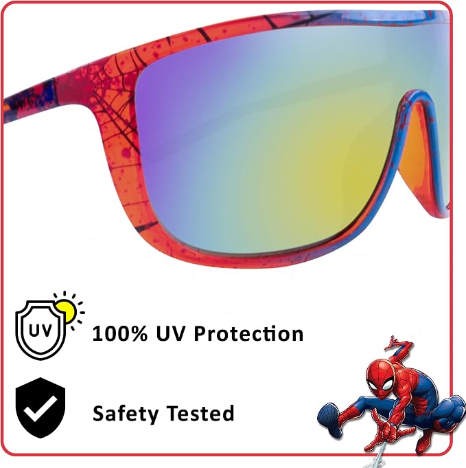 Marvel Spider Man kids black and red sports wrap sunglasses