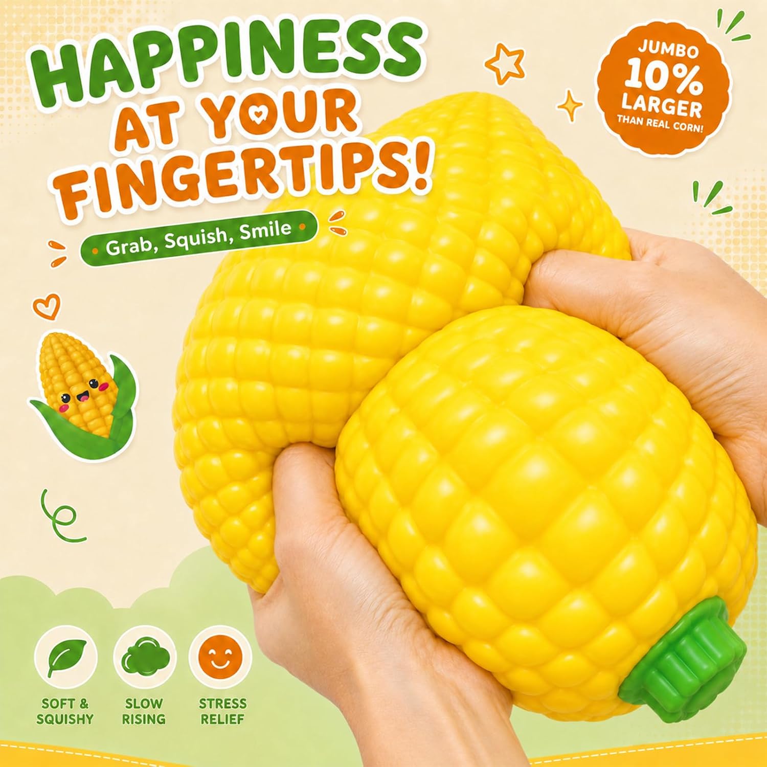 Jumbo Corn Cob Squishy Large Sensory Fidget Toy