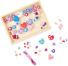 Melissa & Doug Created by Me Heart Beads Wooden Jewelry Making Kit