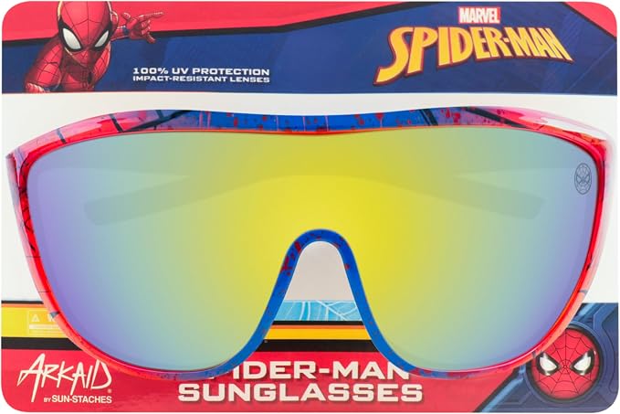 Marvel Spider Man kids black and red sports wrap sunglasses