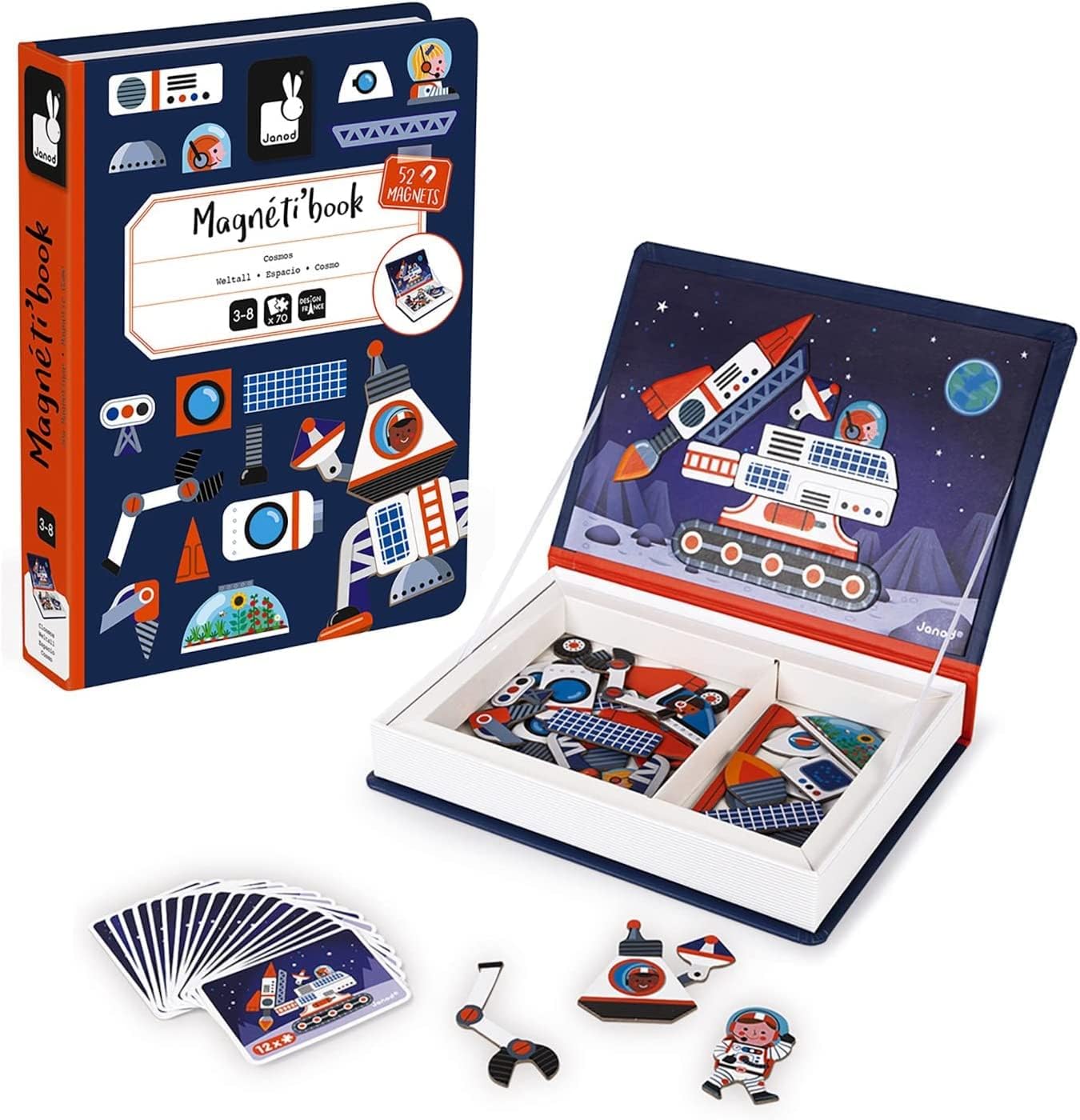 Janod Cosmos Magneti'Book space educational game with 52 magnets and 18 cards
