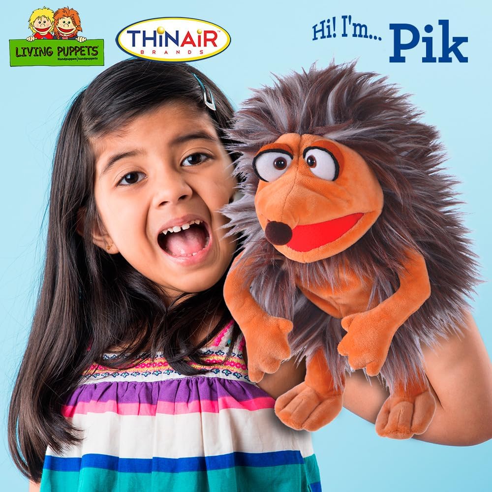 THiN AiR Brands Living Puppets Pik 12 Inch Brown Hedgehog Hand Puppet