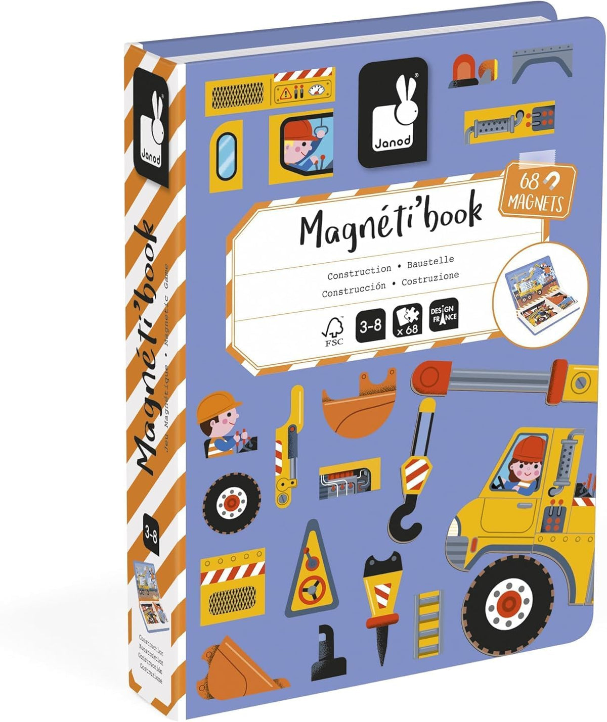 Janod Construction Magneti'Book Magnetic Educational Game – 50 Magnets