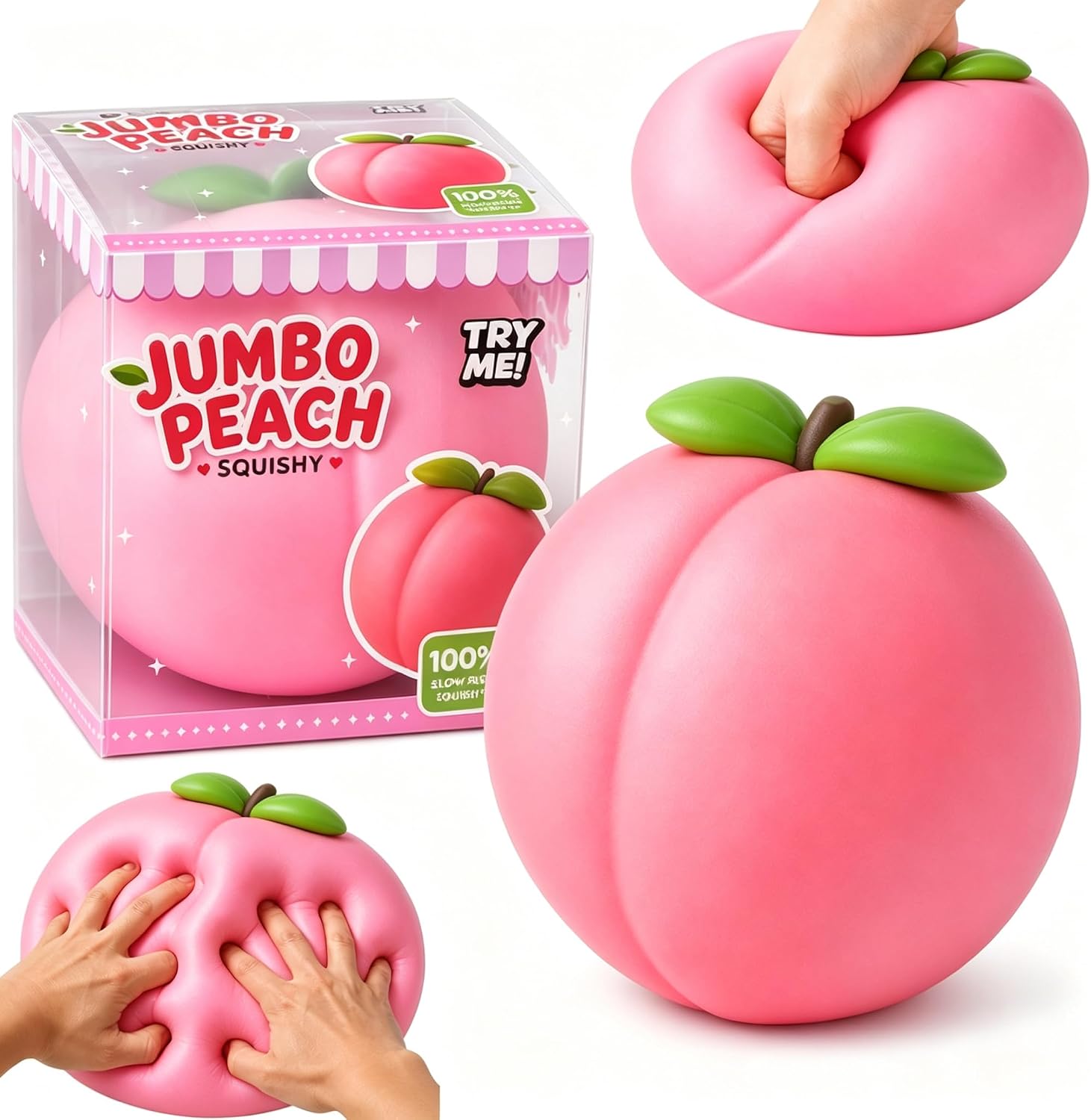 Jumbo Peach Squishy Sensory Fidget Toy