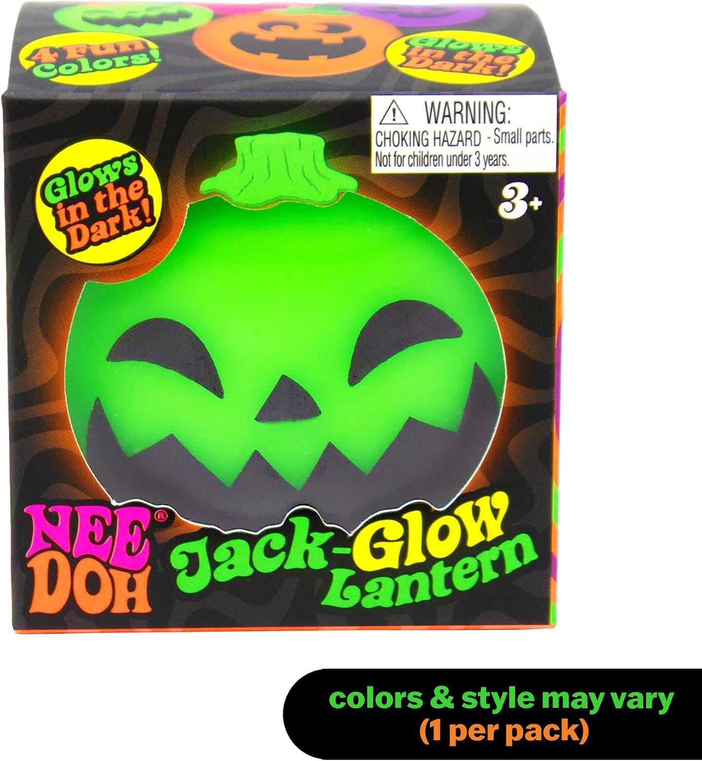 Schylling NeeDoh Jack-Glow-Lantern Glow in the Dark Squishy