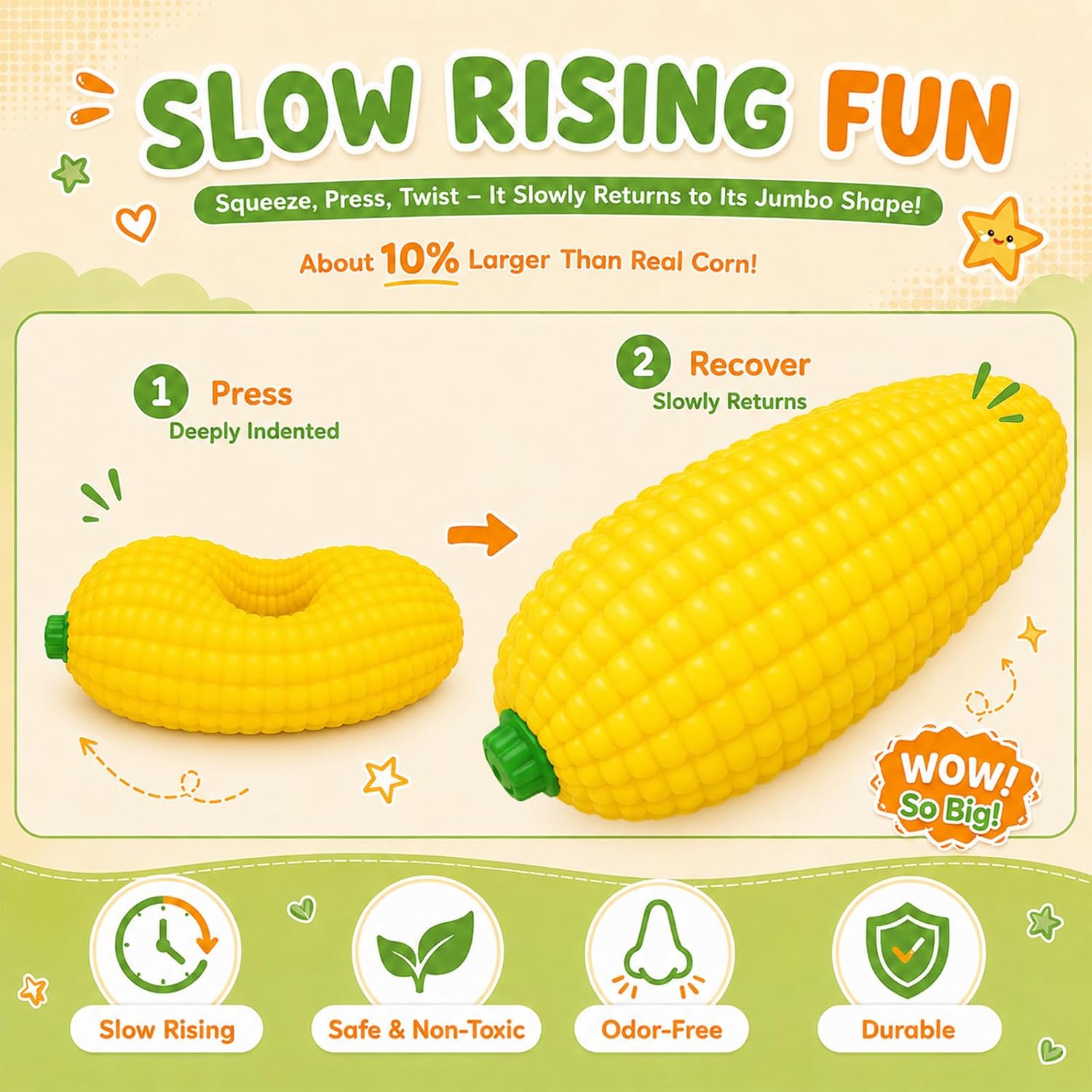 Jumbo Corn Cob Squishy Large Sensory Fidget Toy