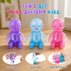 Natasha Baby Squishy Transparent Glitter Maltose Sensory Fidget Toy 3Pcs