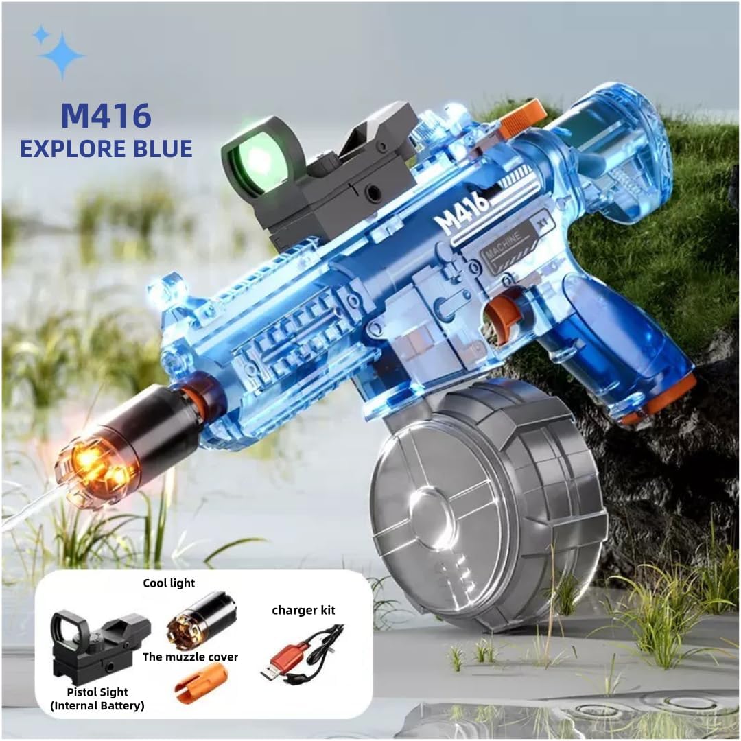 Electric Water Gun 33 Foot Range Blue Green Outdoor Water Toy