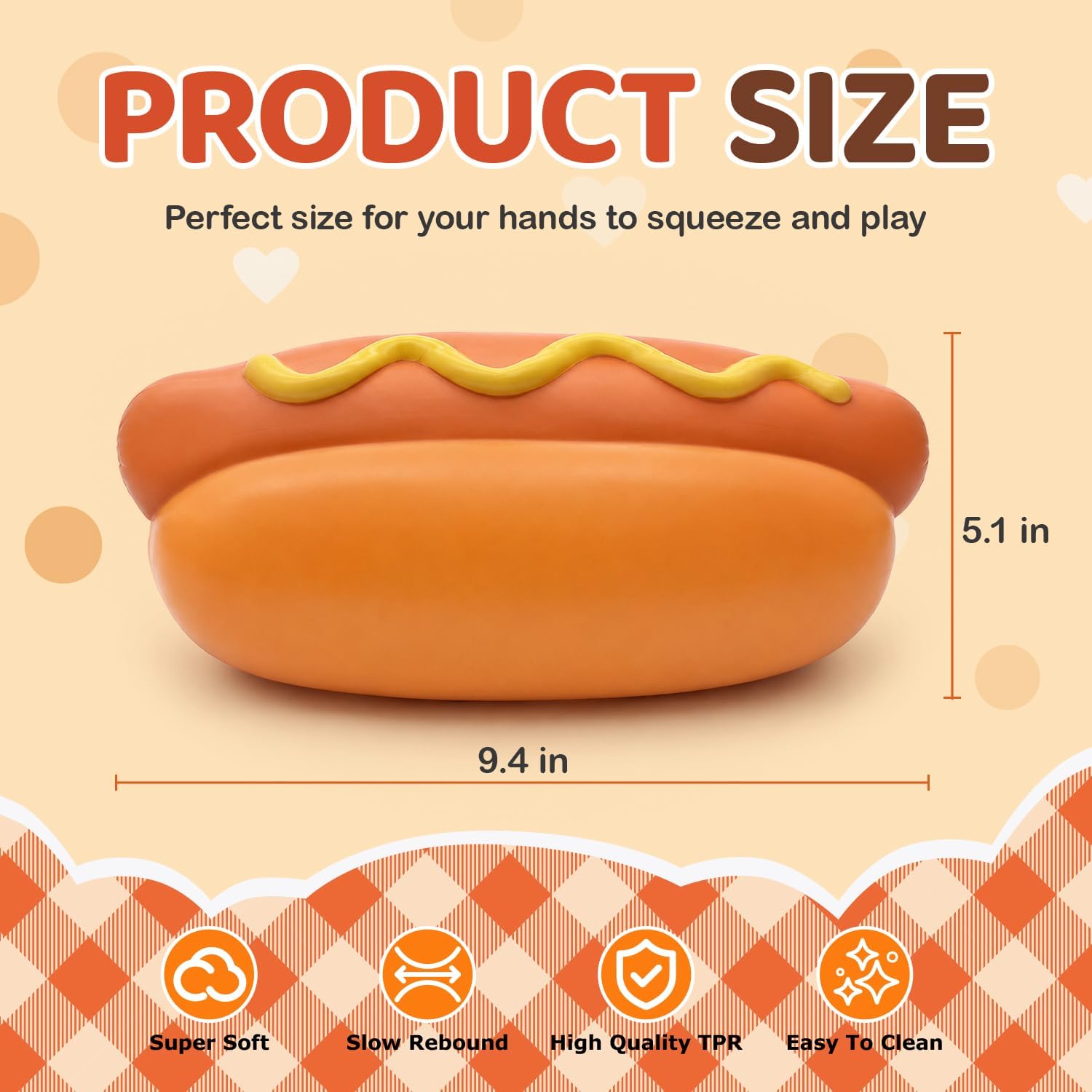 Jumbo Hot Dog Squishy 9.4 Inch Slow Rising Sensory Fidget Toy