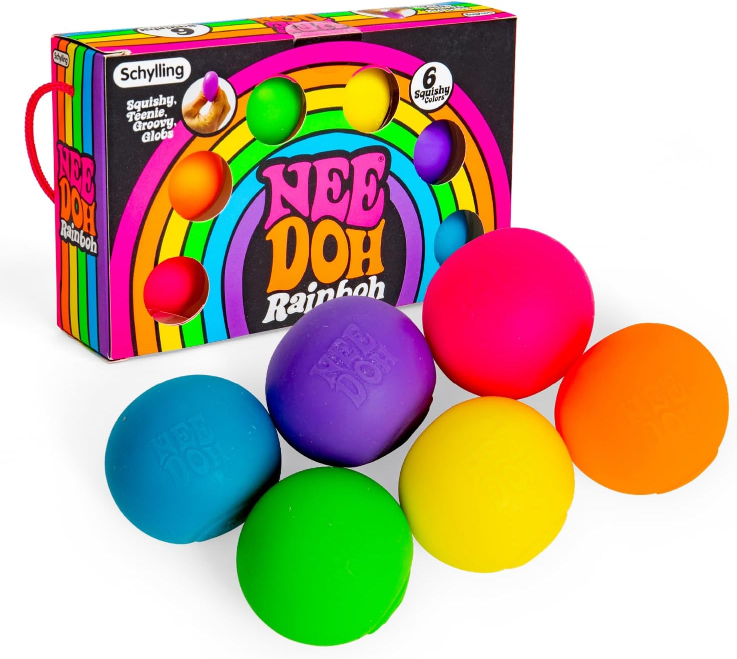 Schylling NeeDoh Rainboh Teenie Sensory Squeeze Toy 6 Pack