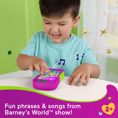 Fisher-Price Barney’s World Hey Barney Phone Musical Toddler Toy with Lights for Kids, Multilanguage Version