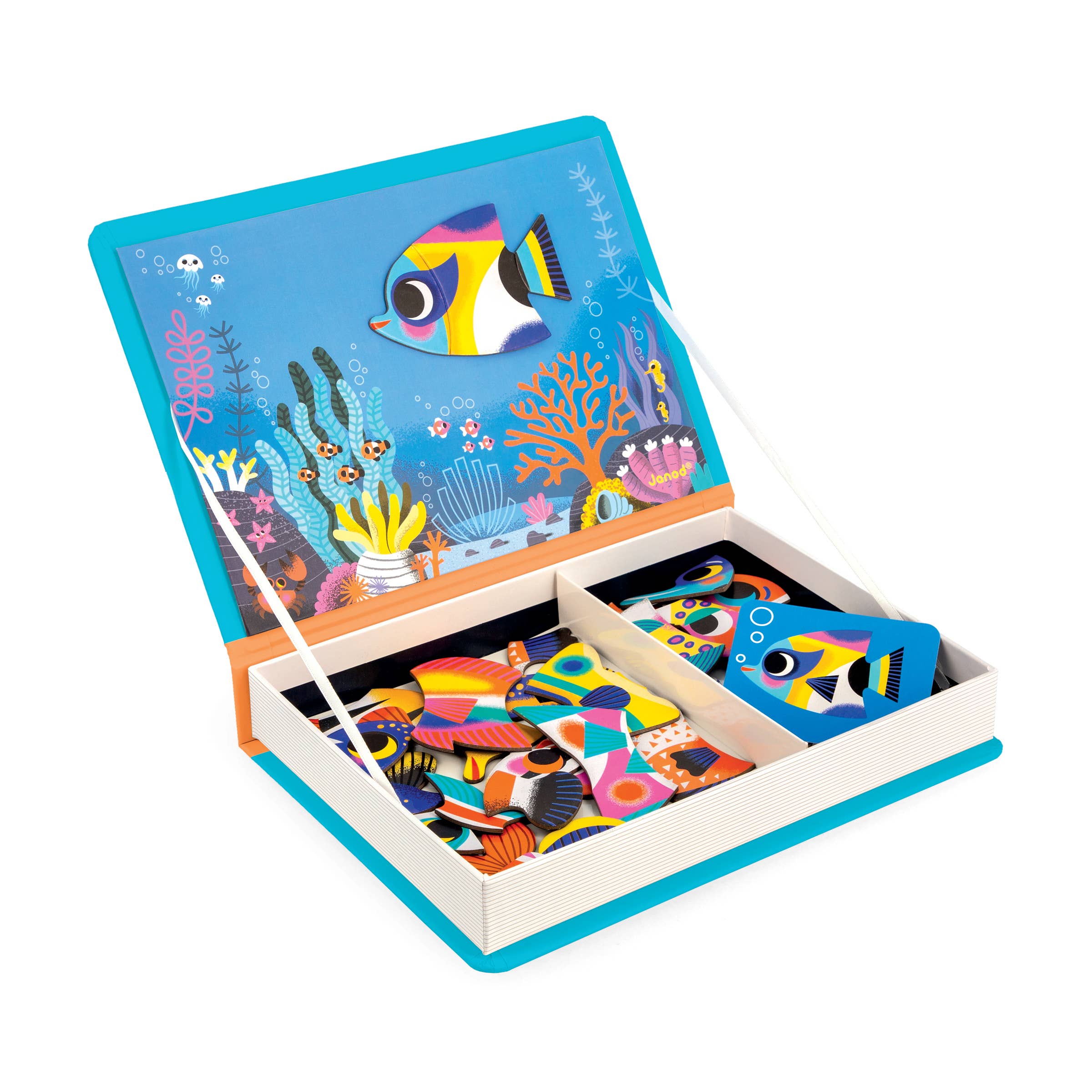 Janod Tropical Fish Magneti'Book Magnetic Educational Game – 30 Magnets & 10 Cards