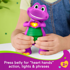 Fisher-Price Barney’s World Heart Hands Barney Toy Figure with Music & Lights for Kids