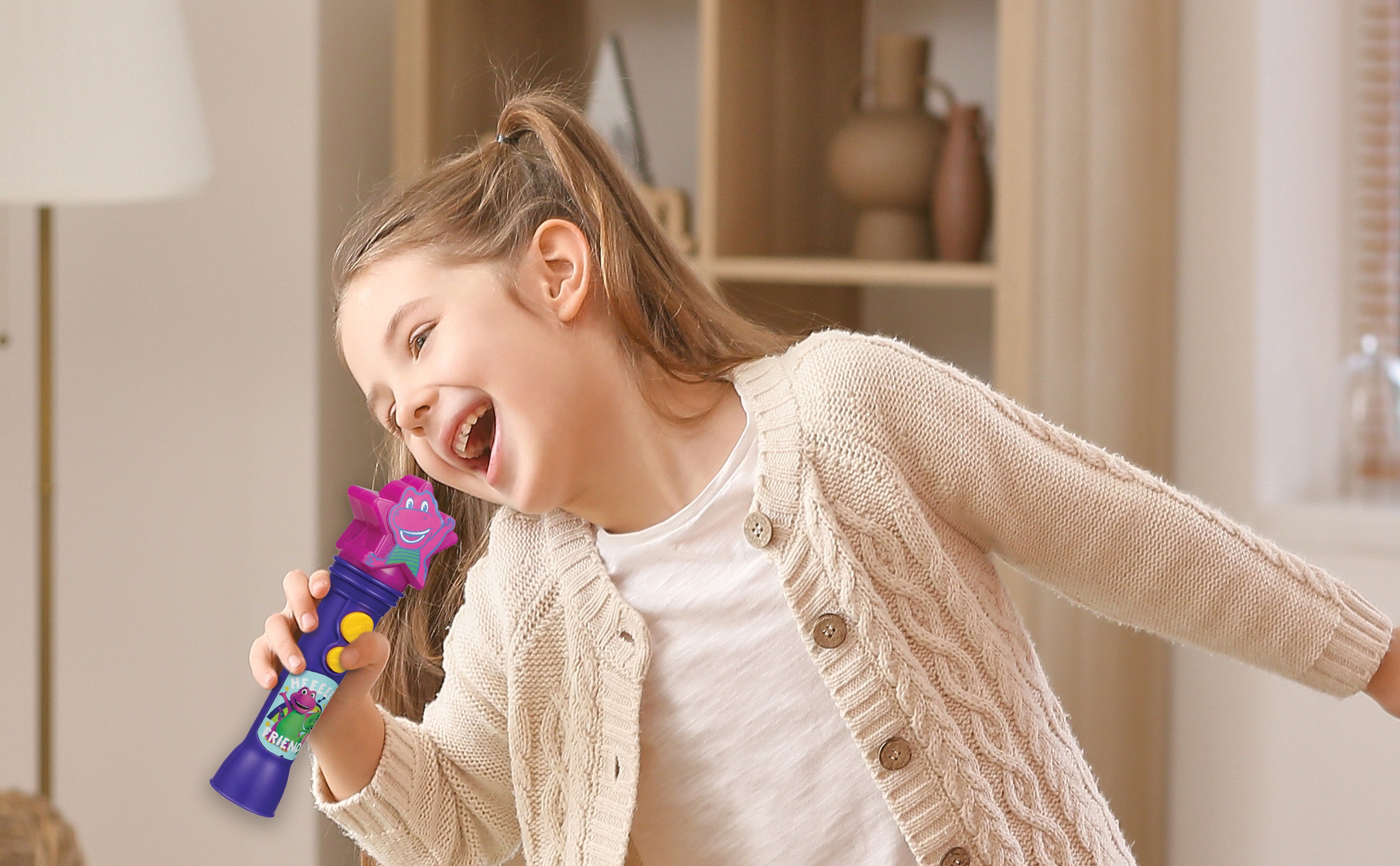 Barney Sing Along Microphone, Includes Built-in Music and Lights, Children Ages 18+ Months