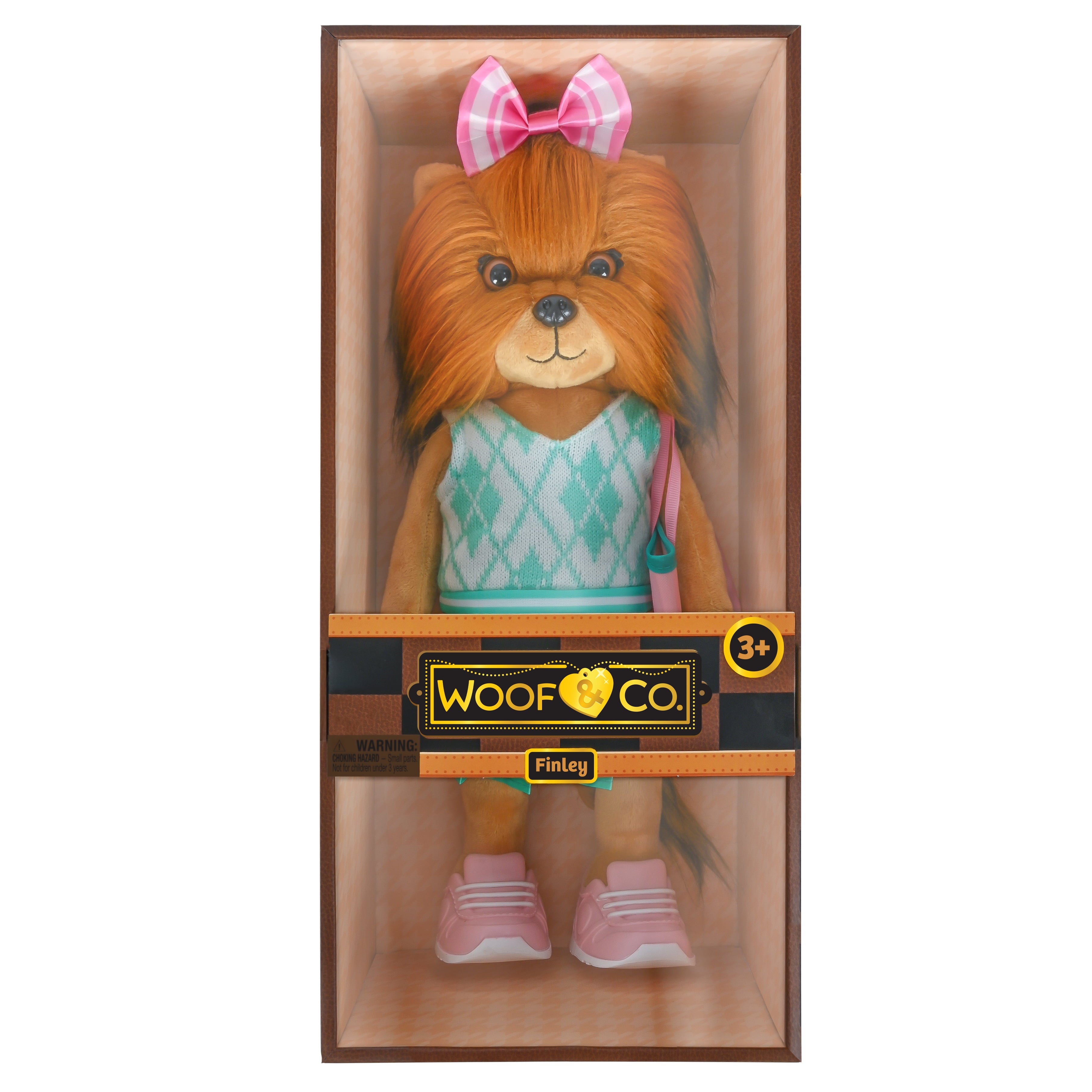 Woof & Co 15-inch Fashion Doll – Finley The Poseable Plush Yorkshire Terrier with Removable Outfit & Accessories, Children Ages 3+