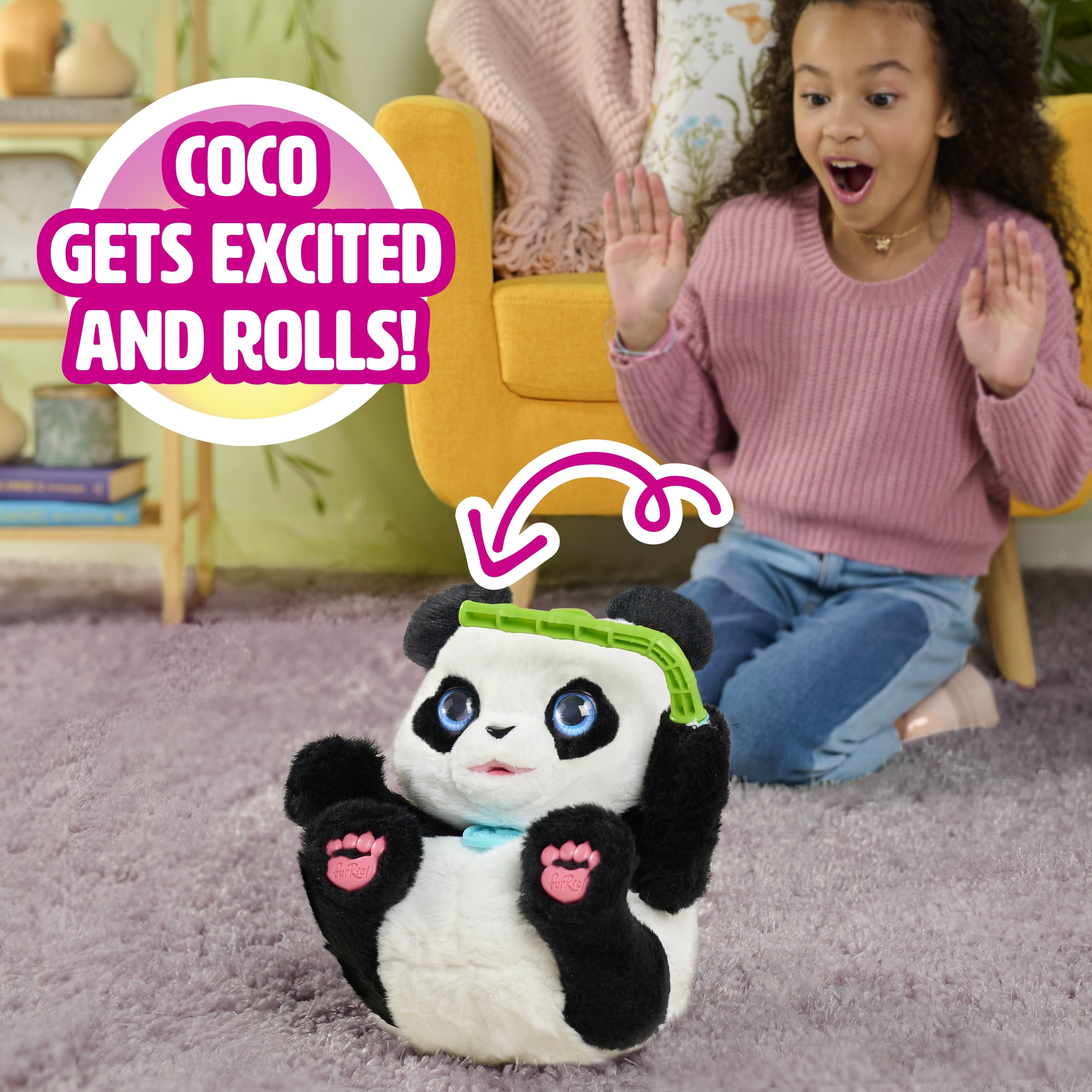furReal Coco the Tumbling Panda, Interactive Plush Panda, 10.5 Inch Plush, Boys and Girls Ages 4 up