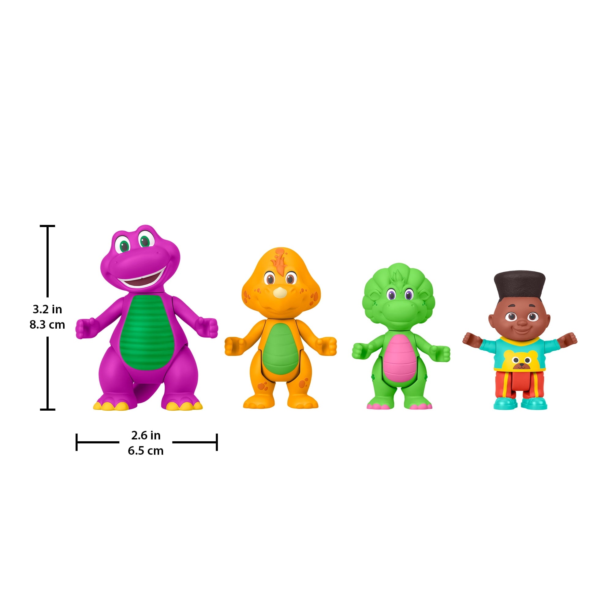 Fisher-Price Barney’s World Hey Friends 4-pack Figure Set with Barney Baby Bop, Billy & David
