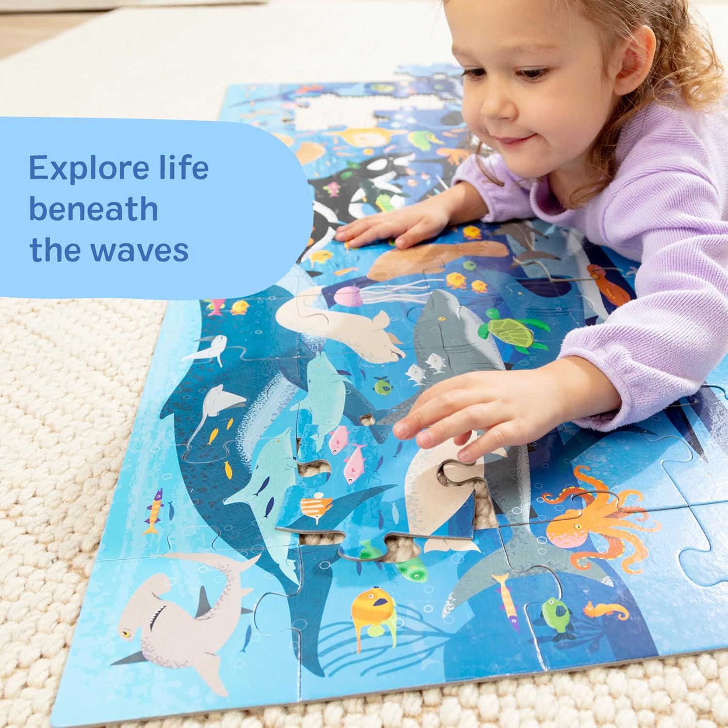 Melissa & Doug Beneath the Waves 48 Piece Jumbo Ocean Floor Puzzle