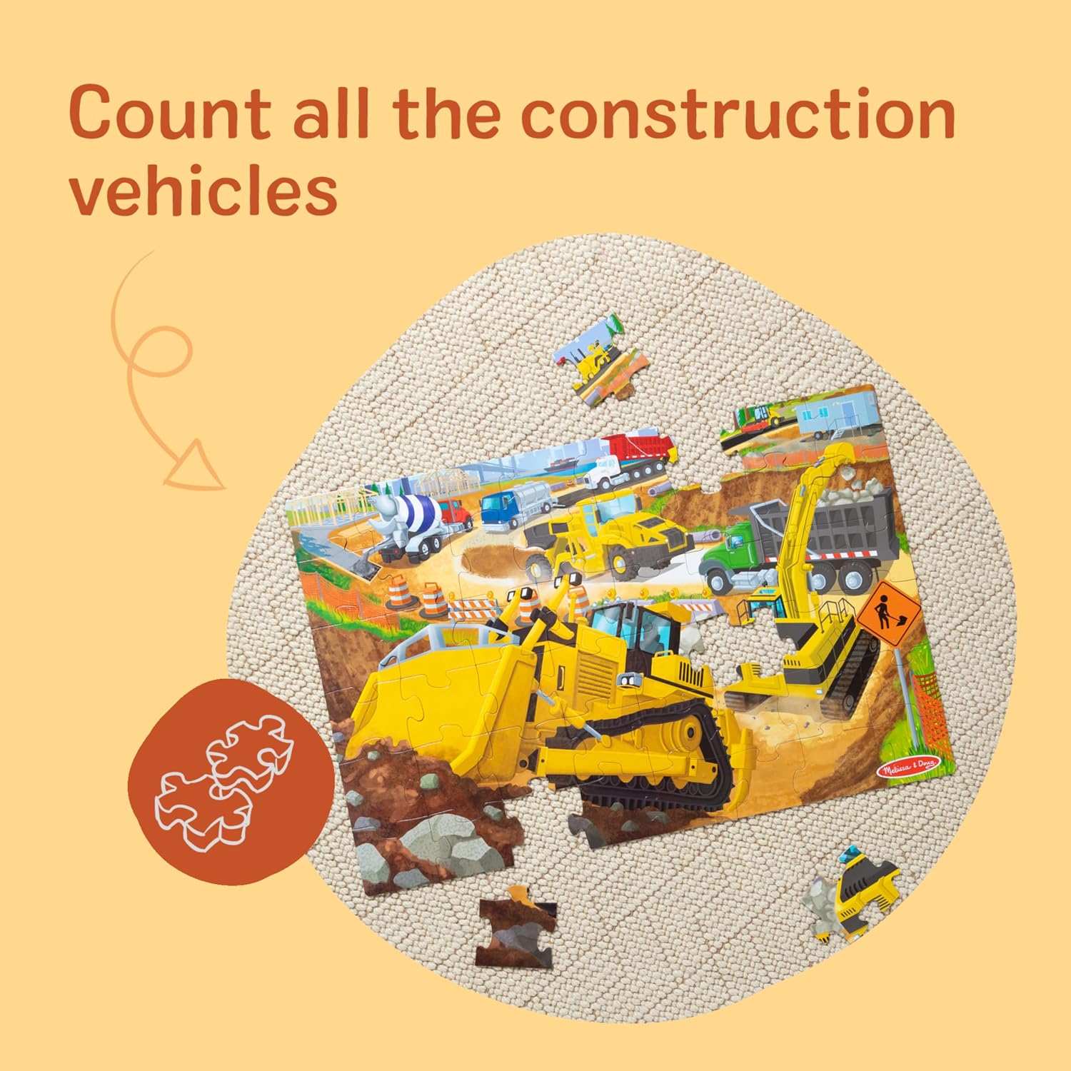 Melissa & Doug Building Site 48 Piece Jumbo Floor Puzzle