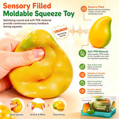 Crunchy Mango Squishy Slow Rising Sensory Fidget Toys 1-Pack