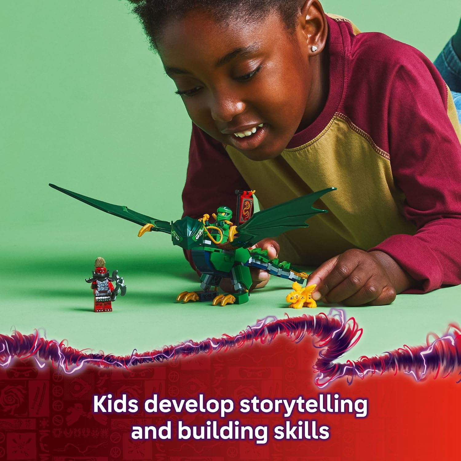 LEGO NINJAGO Lloyd's Green Forest Dragon 71829 128 Piece Building Set