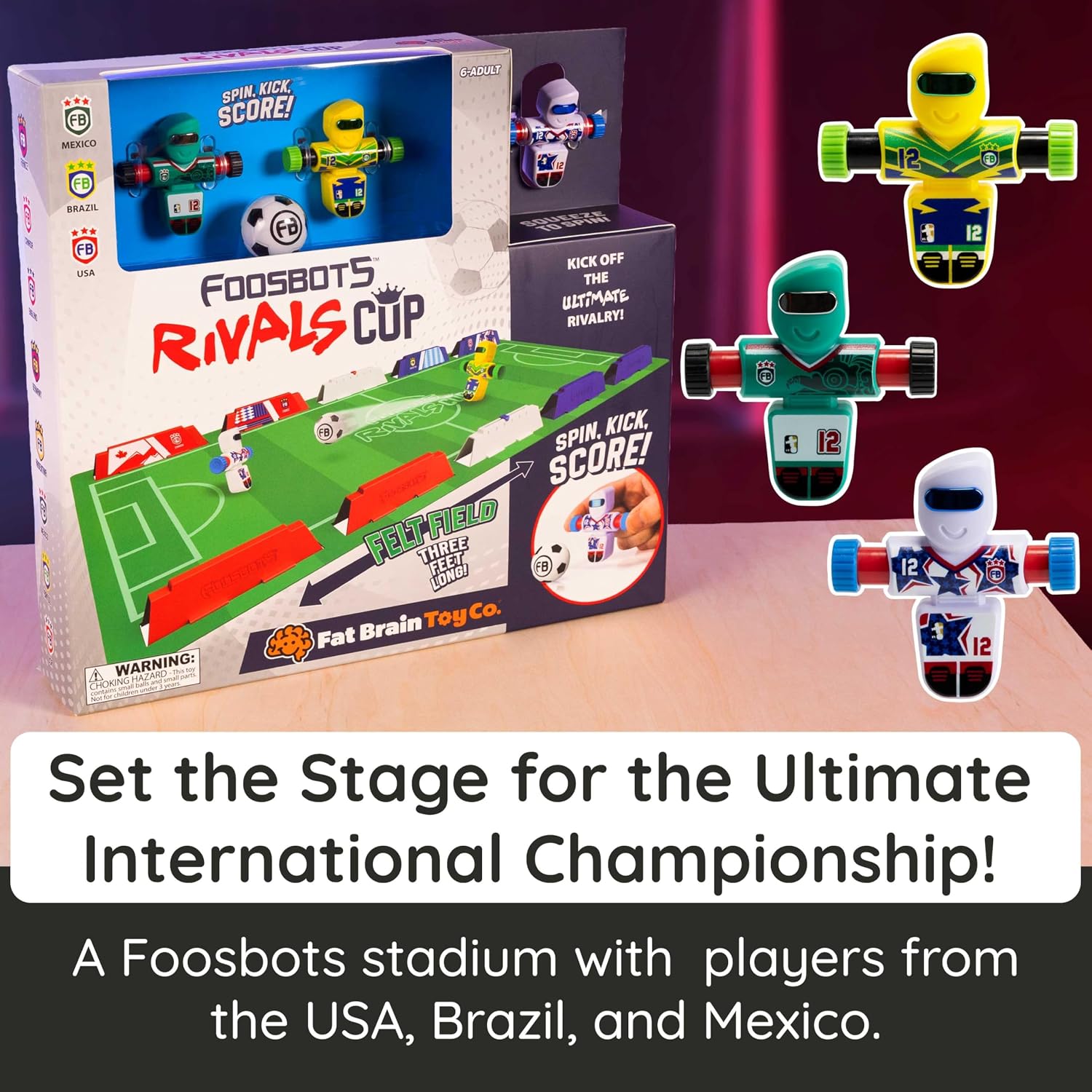 Fat Brain Toys Foosbots Rivals Cup International Soccer Game