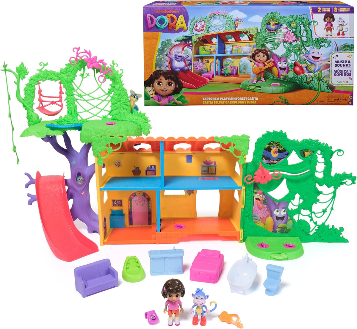 Spin Master Dora Explore and Play 3 Foot Rainforest Casita Playset