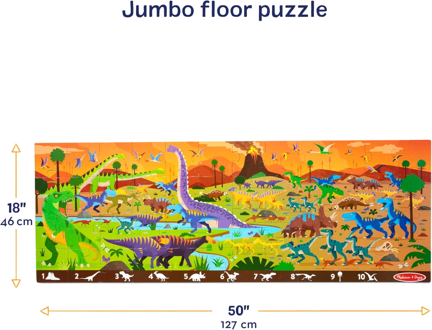 Melissa & Doug Land of Dinosaurs 48 Piece Jumbo Floor Puzzle