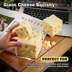 3-Inch Cheese Squishy Slow Rising TPR Sensory Fidget Toy