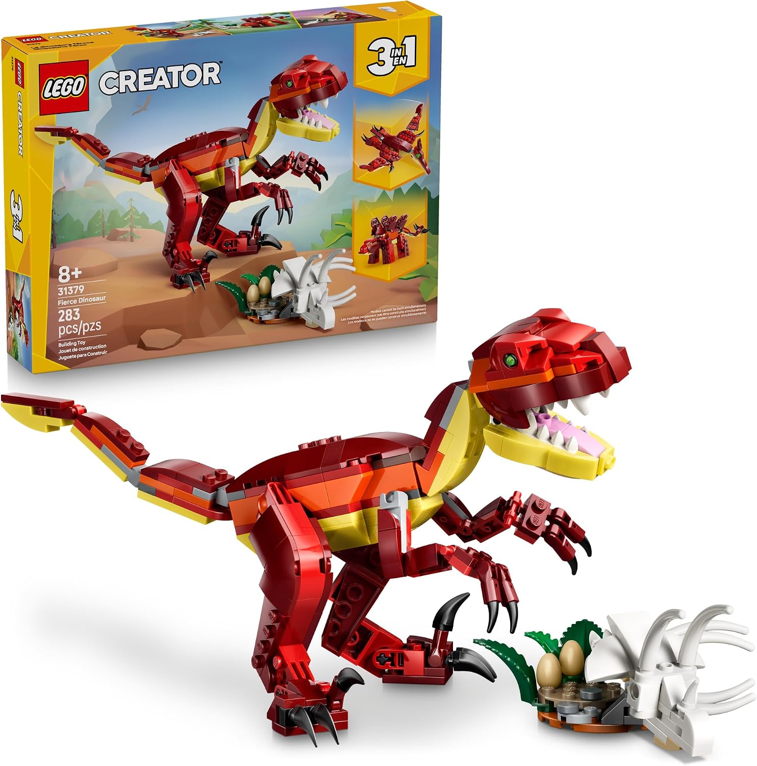 LEGO Creator 3 in 1 Fierce Dinosaur 31379 283 Piece Building Set